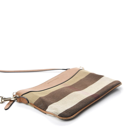 Burberry Mega Check Peyton Crossbody Clutch Bag Saddle Brown 4 of 11