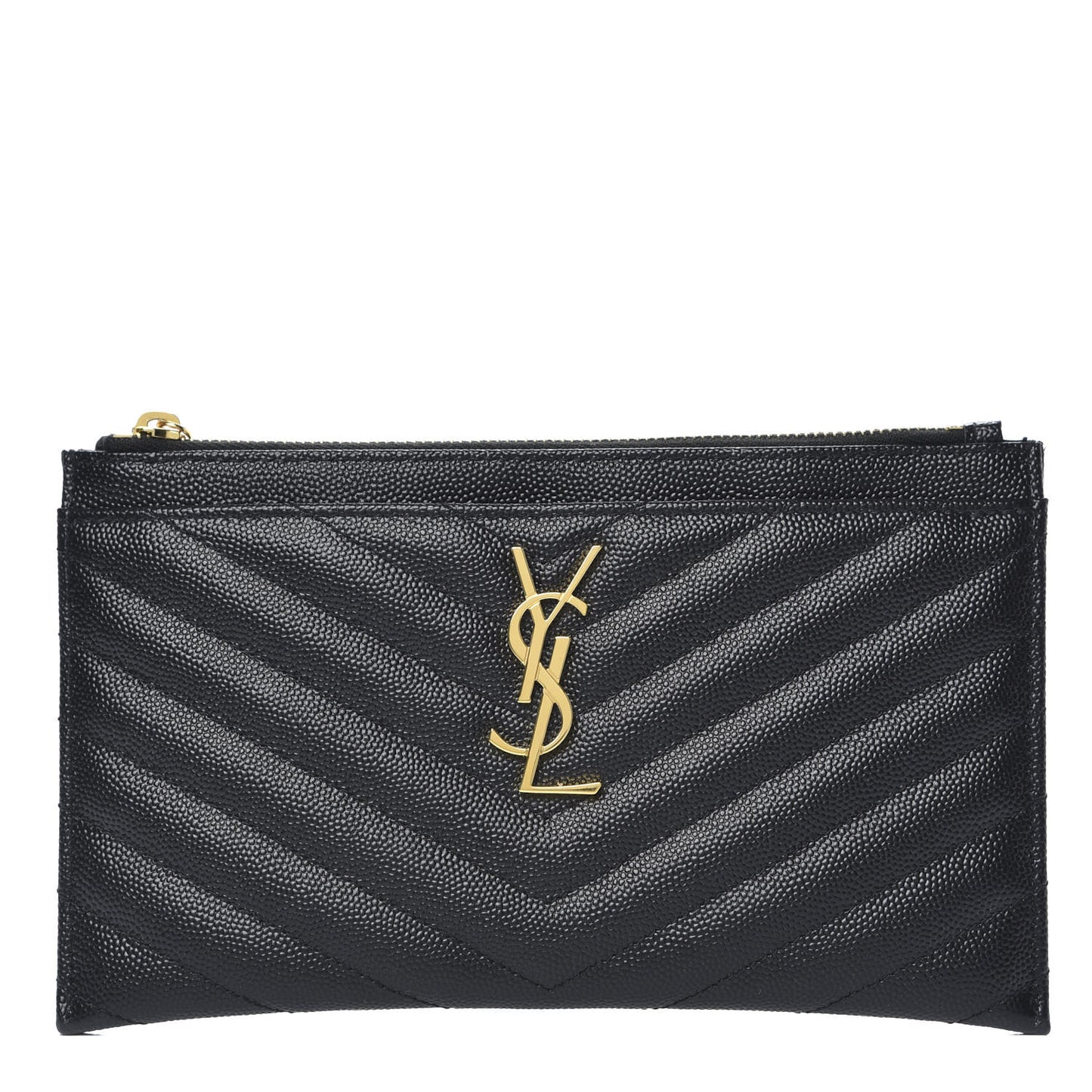 Grain De Poudre Chevron Monogram Bill Pouch Black