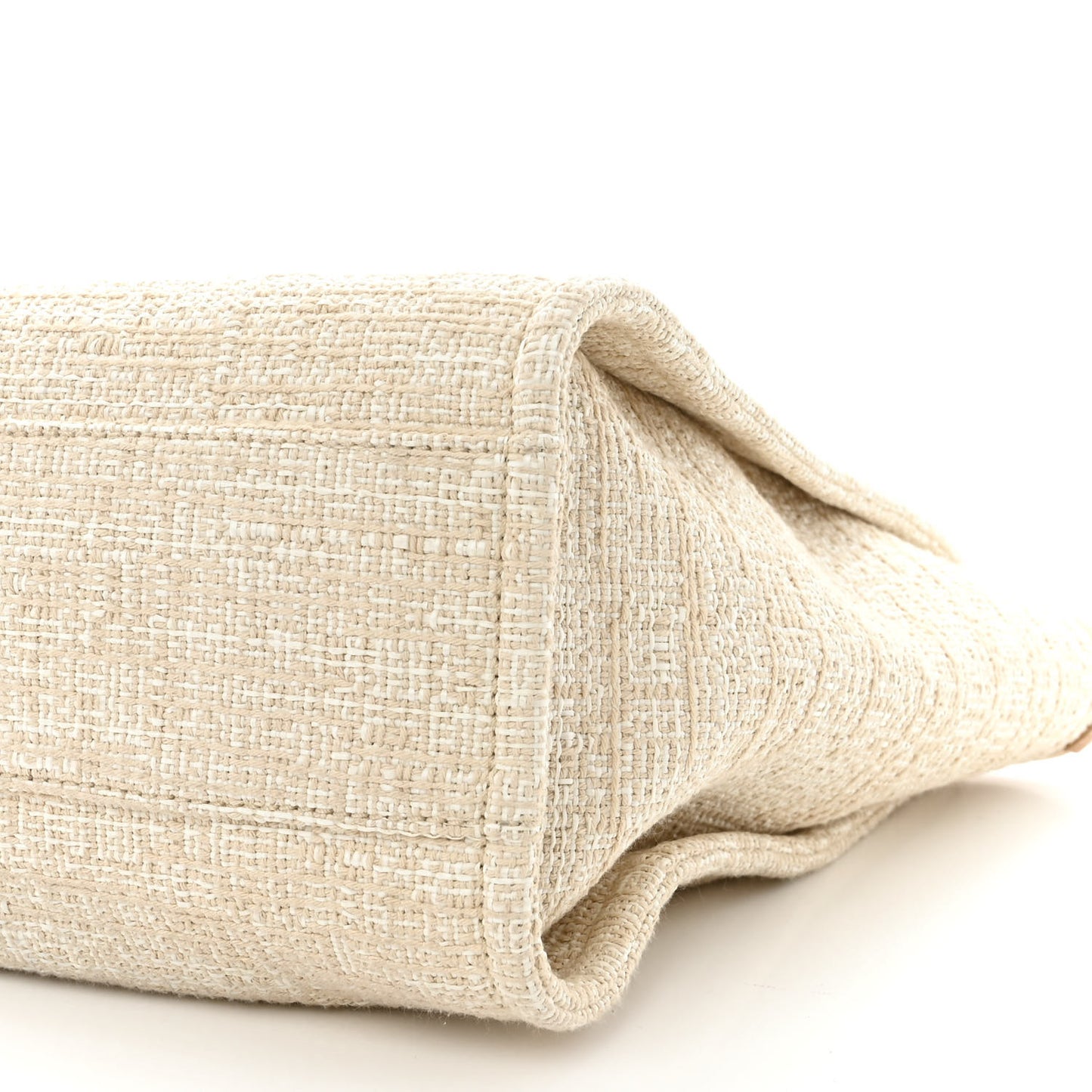 Lurex Boucle Small Deauville Tote Ivory