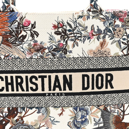 Christian Dior Canvas Embroidered Medium Jardin D'Hiver Book Tote Latte Multicolor 8 of 11
