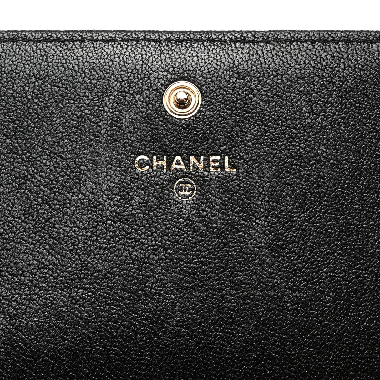 Sheepskin Chevron Quilted Mademoiselle Vintage Flap Wallet Black