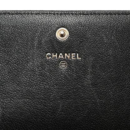 Chanel Sheepskin Chevron Quilted Mademoiselle Vintage Flap Wallet Black 6 of 9