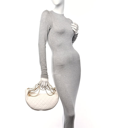 Chanel Lambskin Quilted All About Chains Hobo White 3 of 10