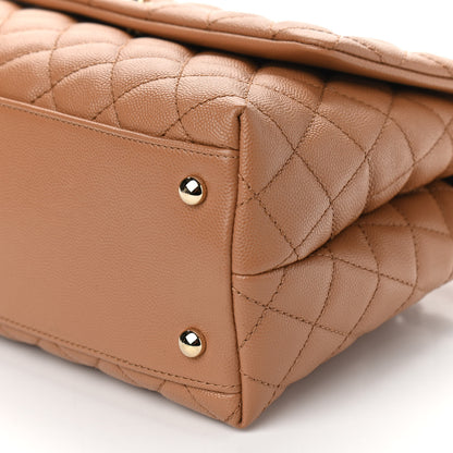 Chanel Caviar Quilted Small Coco Handle Flap Brown 17 of 19
