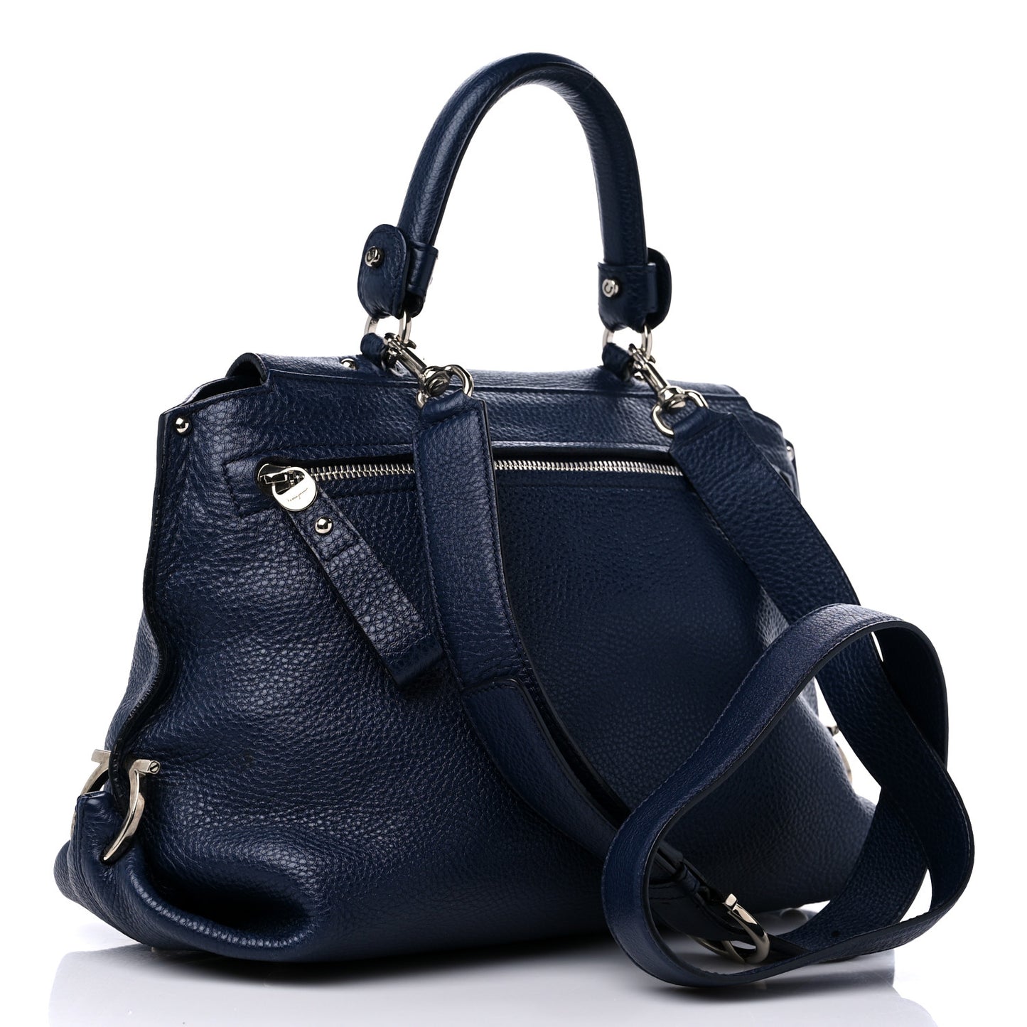 Calfskin Medium Sofia Satchel Navy