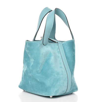 Hermes Veau Doblis Swift Picotin Lock Touch 18 PM Bleu Atoll 3 of 12