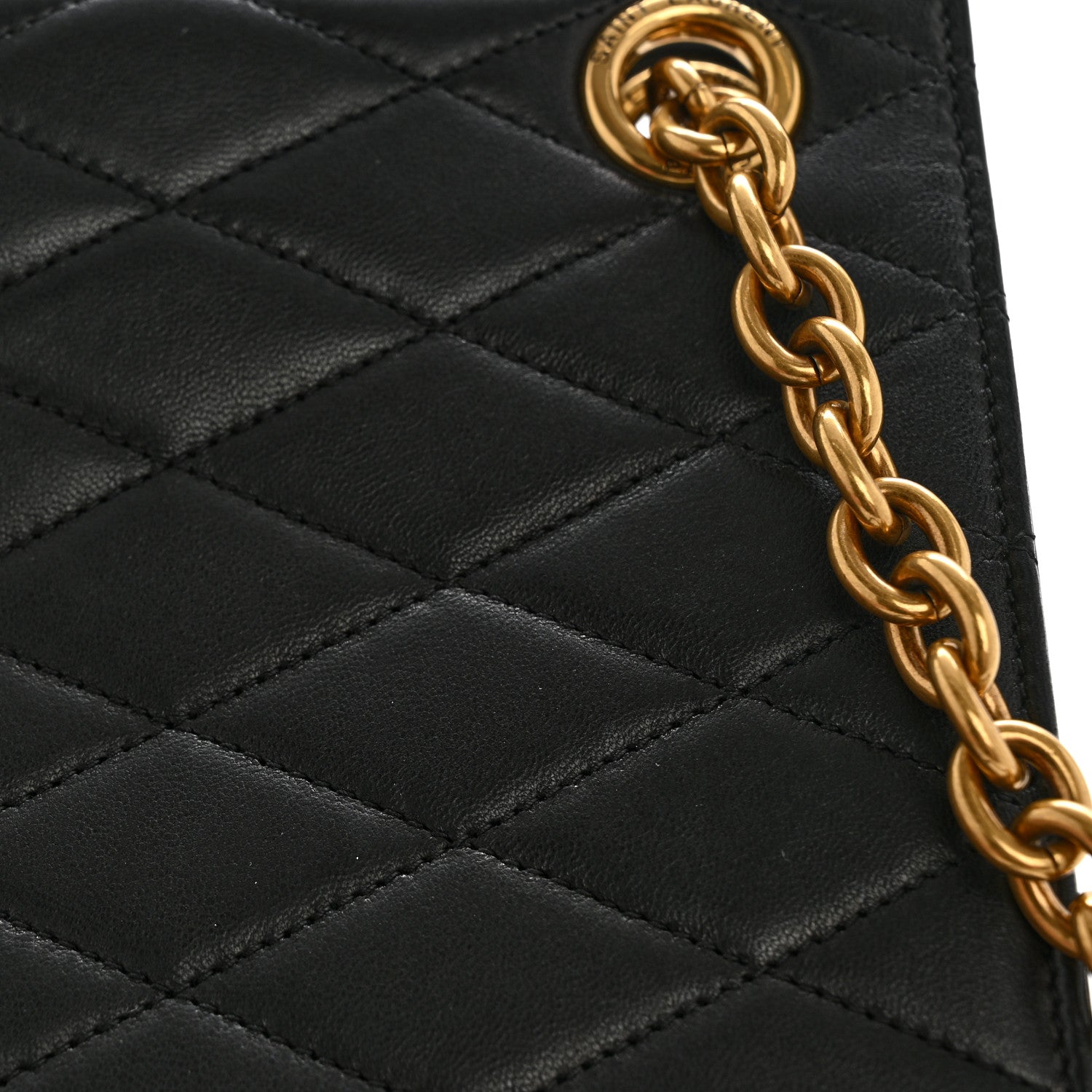 Saint Laurent Lambskin Quilted Le Maillon Square Crossbody Bag Black 14 of 14