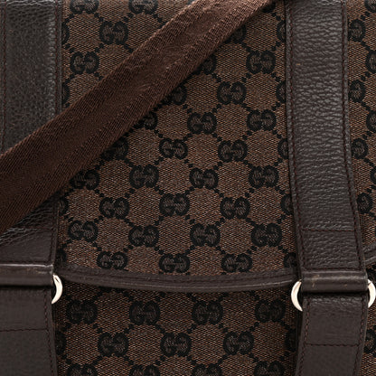 Gucci Monogram Medium Double Buckle Flap Messenger Dark Brown 8 of 11