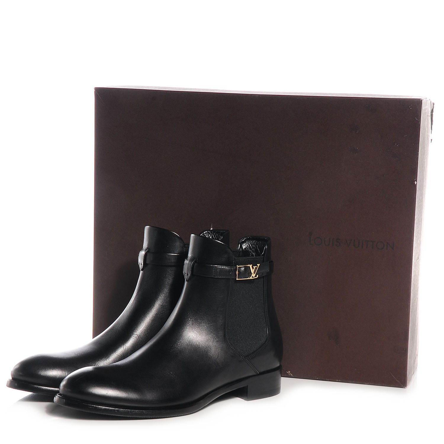 Louis Vuitton Leather Loyalty Flat Ankle Boots Black 37.5 8 of 8