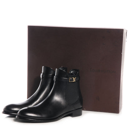 Louis Vuitton Leather Loyalty Flat Ankle Boots Black 37.5 8 of 8