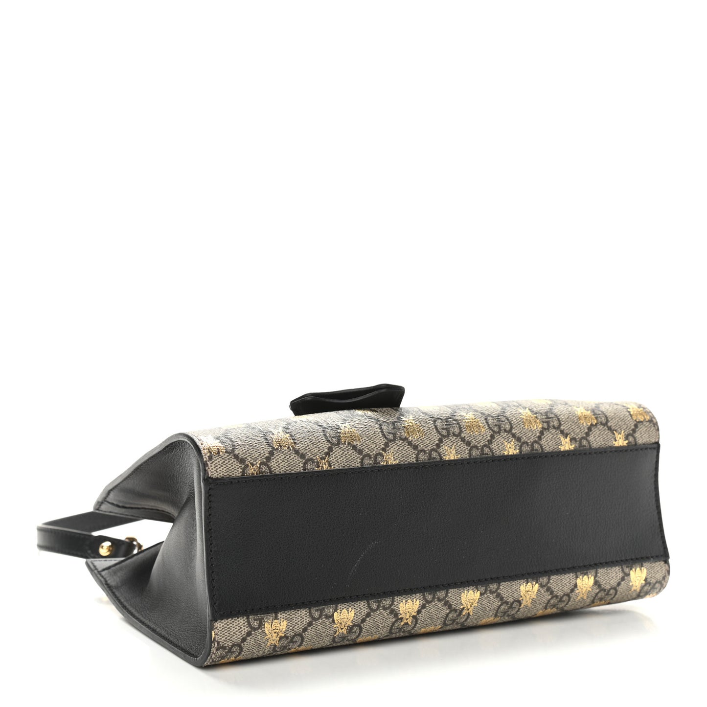GG Supreme Monogram Bees Small Padlock Tote Beige Oro Black