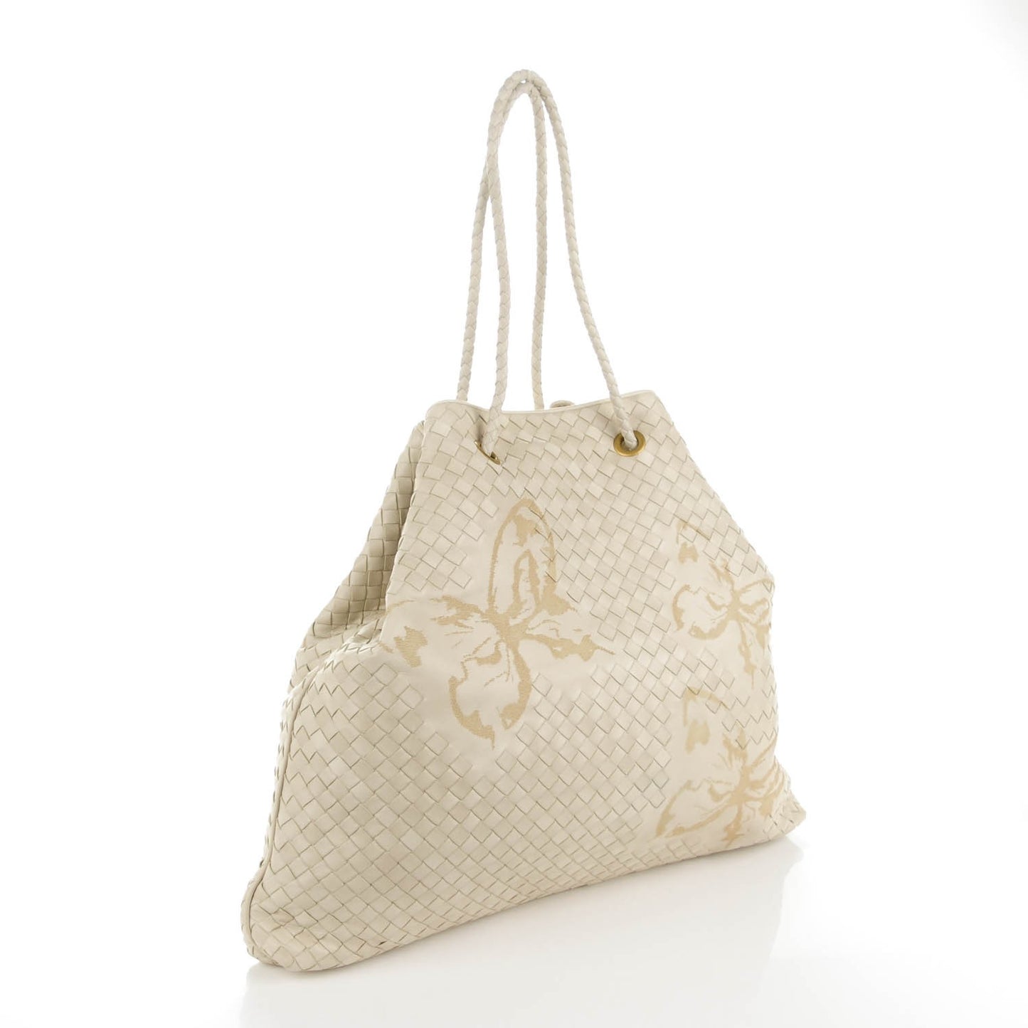 Nappa Intreciatto Butterfly Farfalle Tote Cream