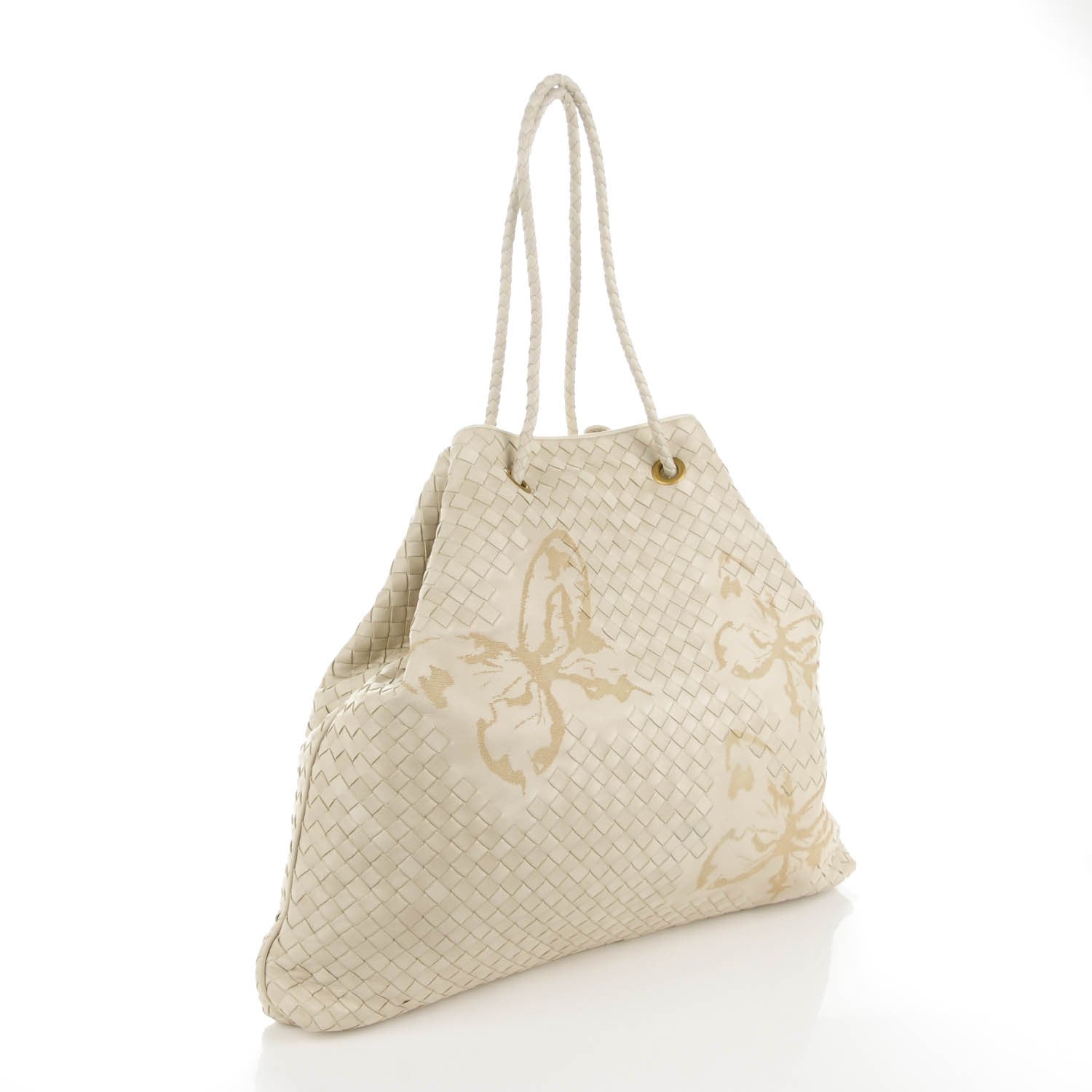 Bottega Veneta Nappa Intreciatto Butterfly Farfalle Tote Cream 3 of 8