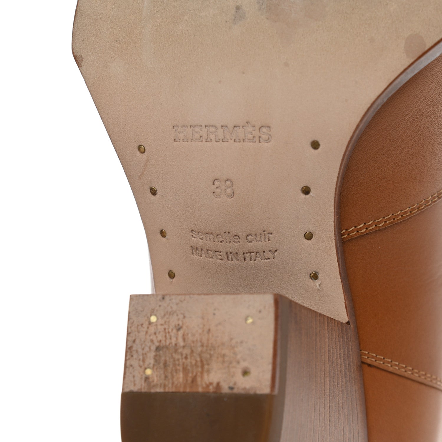 Hermes Calfskin Womens Vegas Ankle Boot 38 Naturel 7 of 9