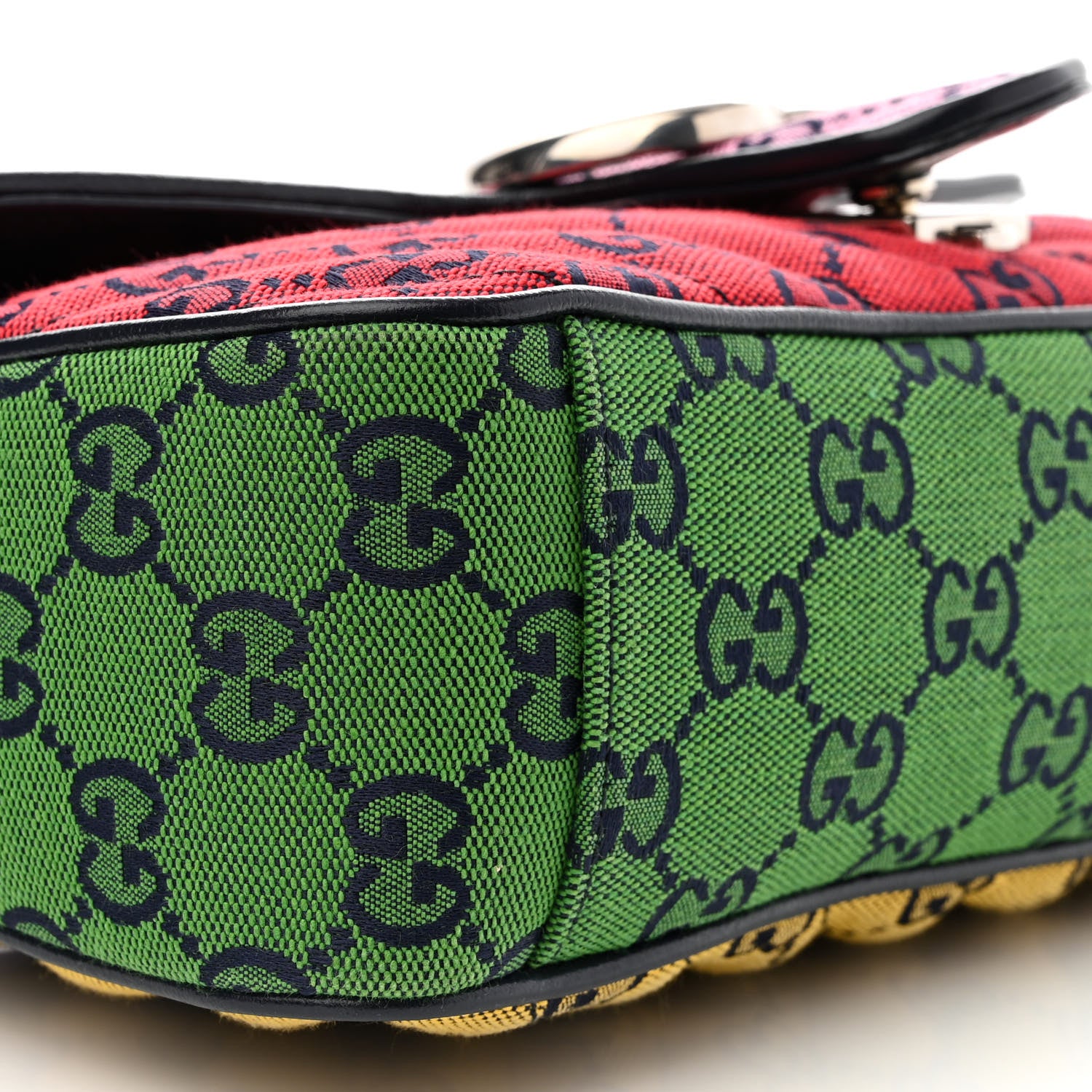Gucci Monogram Multicolor Matelasse Diagonal Small GG Marmont Shoulder Bag Pink Blue Red Yellow Green 9 of 10