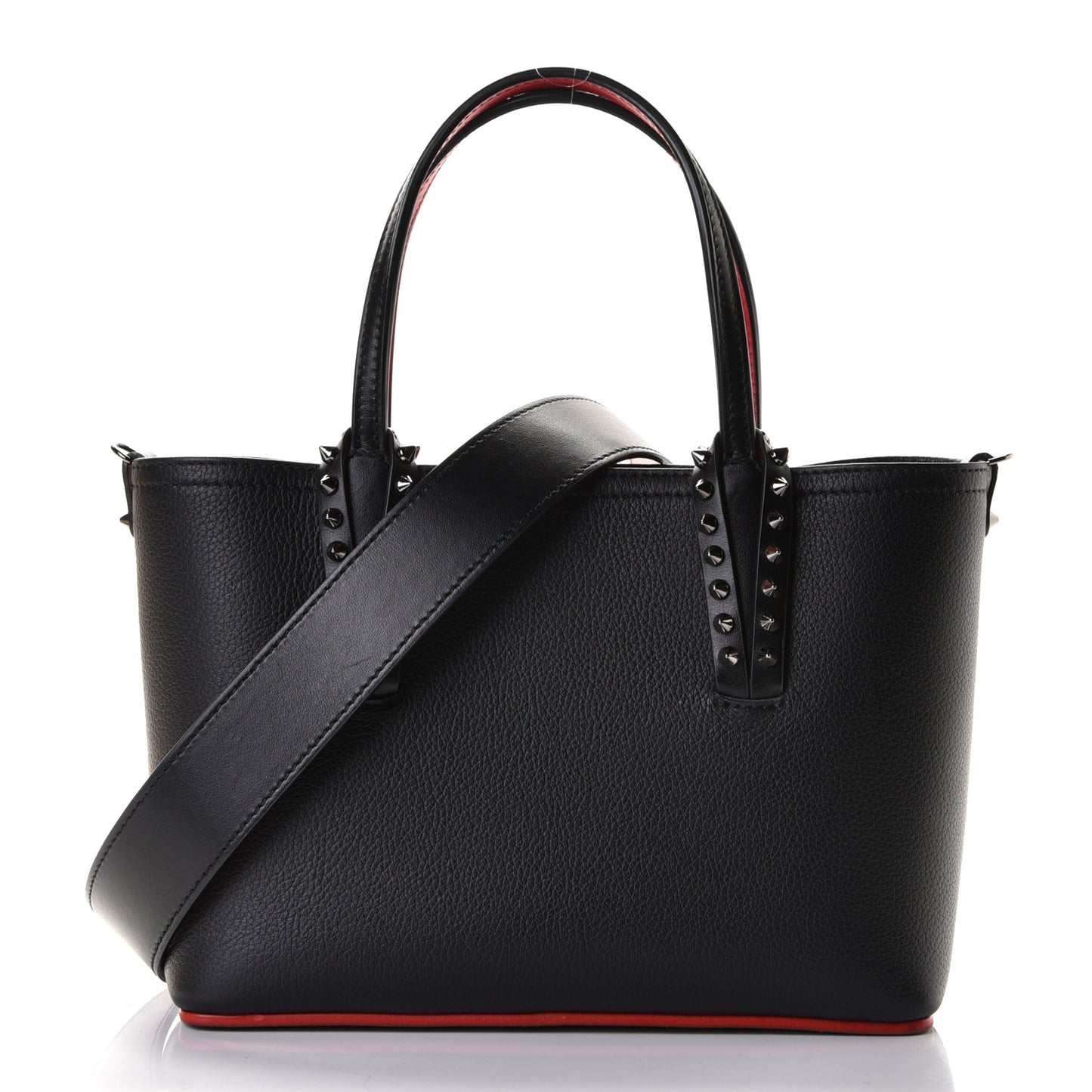 Calfskin Spikes Mini East West Cabata Tote Black