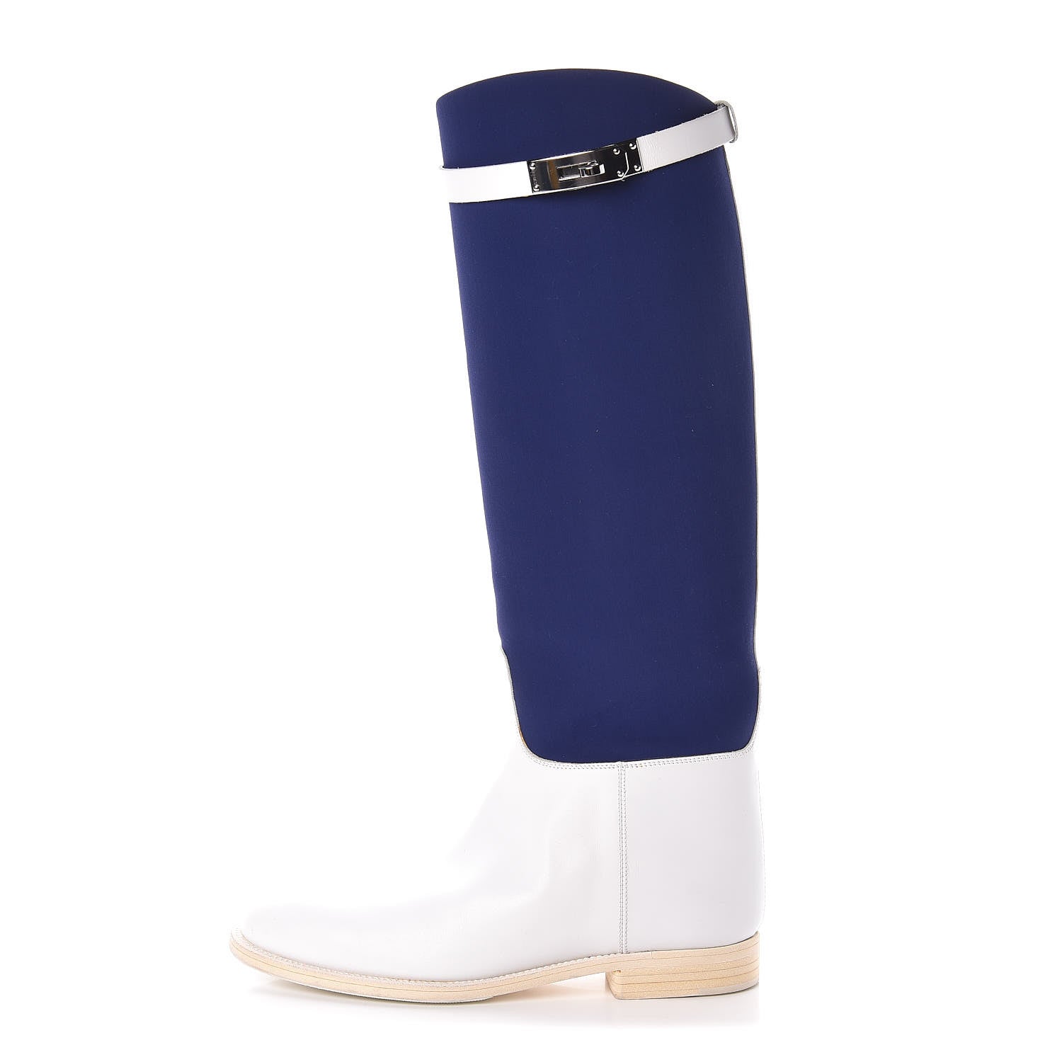 Hermes Toile Calfskin Kelly Jumping Boots 37 1 of 9