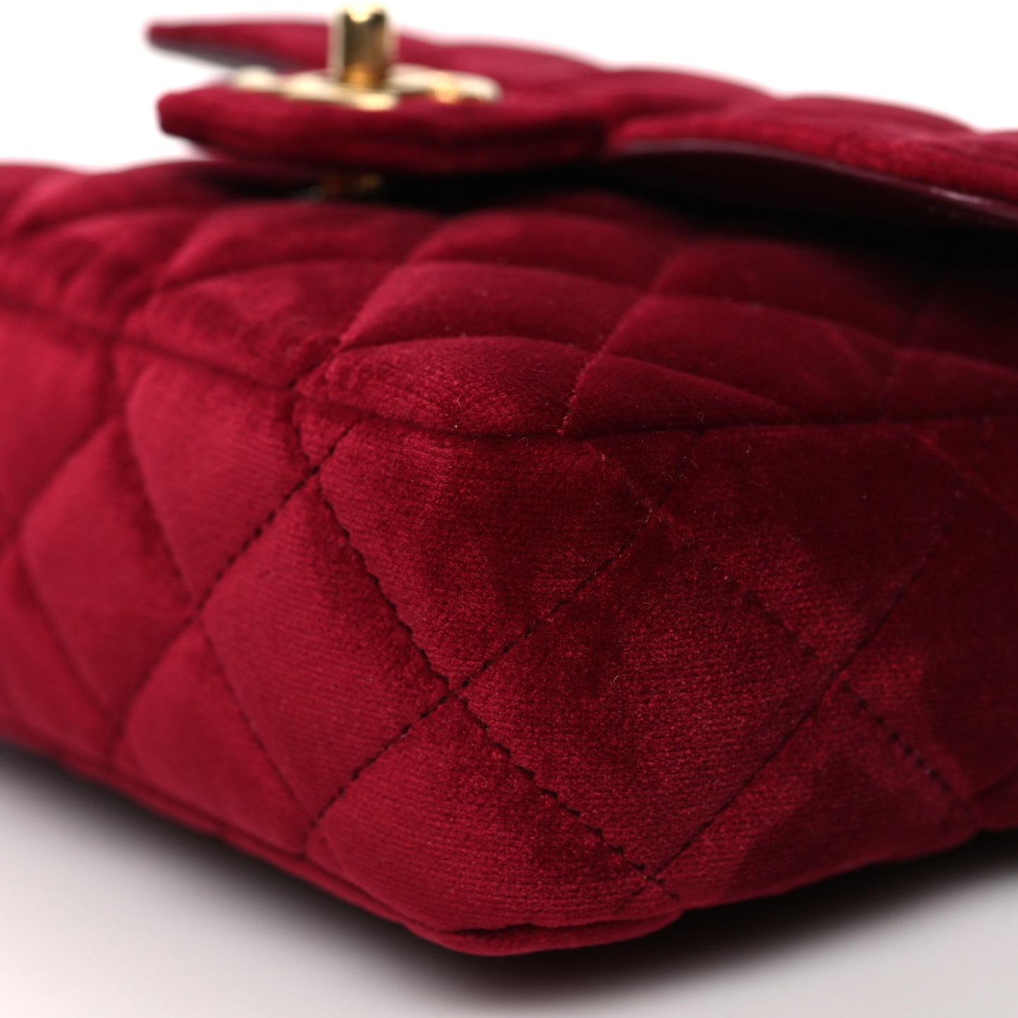 Velvet Enamel Mini Flap Red
