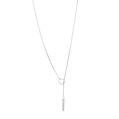 Gucci 18K White Gold 20mm Lariat Necklace 1 of 5