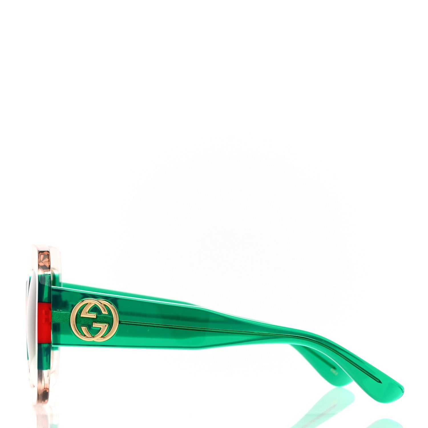 Gucci Square Web Frame GG0178S Sunglasses Green Red 3 of 8