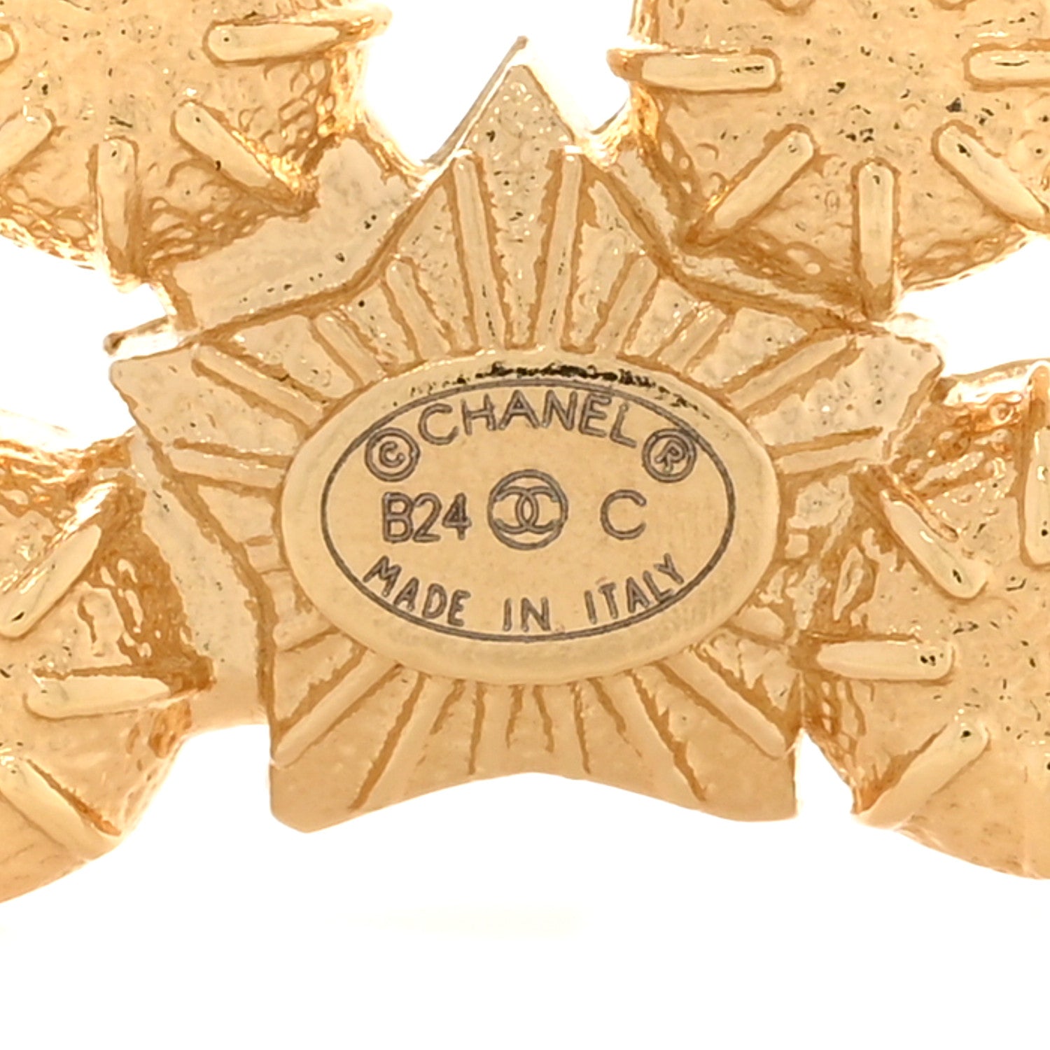 Chanel Metal Crystal Pearl CC Star Large Brooch Gold Pearly White 4 of 6