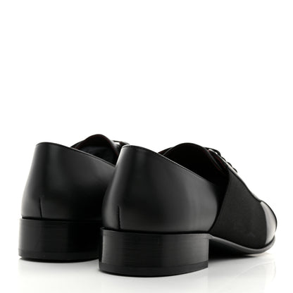 Chanel Calfskin Elastic Lace Up Cap Toe CC Loafers 36 Black 5 of 9