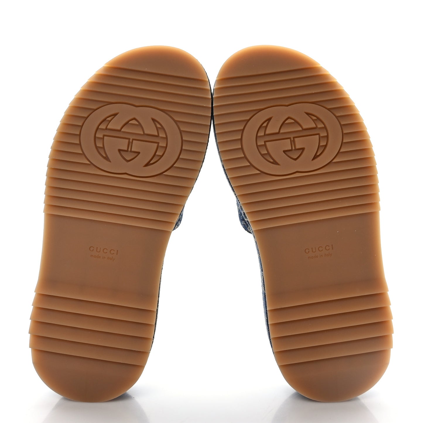 New Denim GG Monogram Angelina Platform 55mm Slide Sandals 35.5 Blue Tea