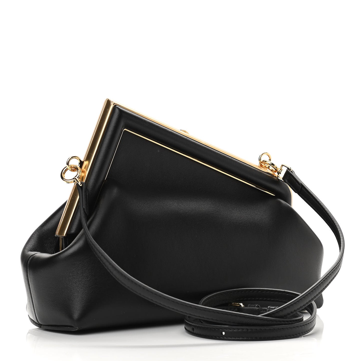 Shiny Nappa Small Fendi First Black