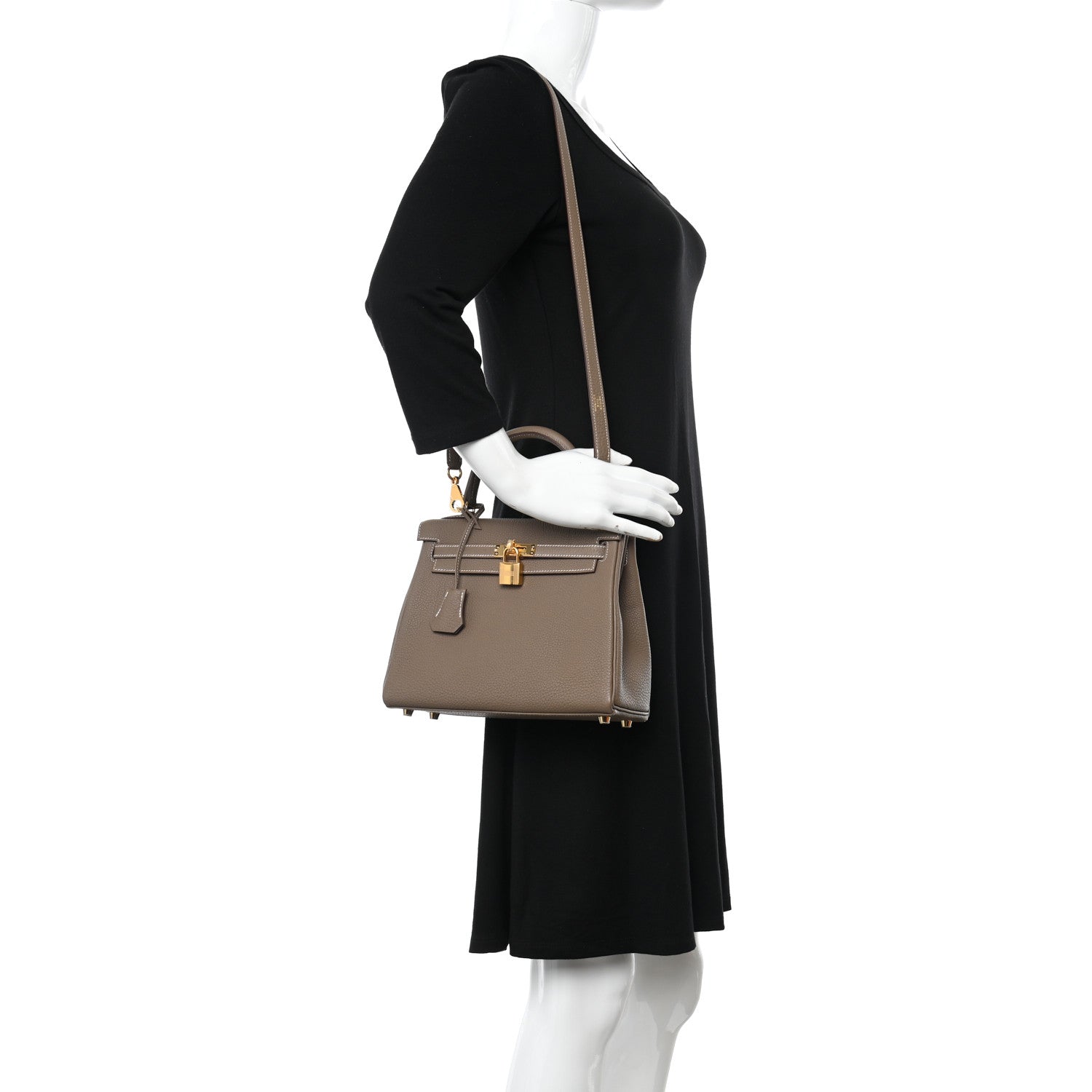 Hermes Togo Kelly Retourne 25 Etoupe 2 of 11