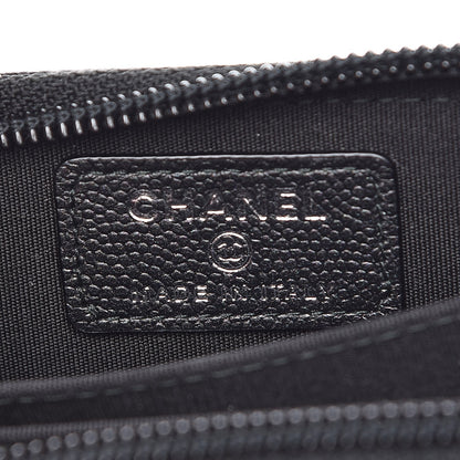 Chanel Caviar Quilted Boy Zip Around Coin Purse Wallet So Black 6 of 8