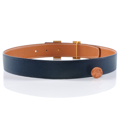 Hermes Courchevel Reversible Constance 32mm H Belt Gold Bleu Marine 60 2 of 5