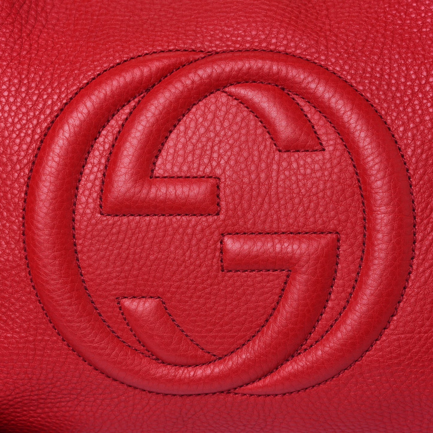Pebbled Calfskin Medium Soho Chain Shoulder Bag Tabasco Red