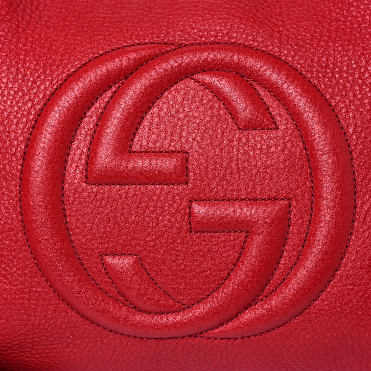 Gucci Pebbled Calfskin Medium Soho Chain Shoulder Bag Tabasco Red 8 of 12