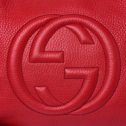 Gucci Pebbled Calfskin Medium Soho Chain Shoulder Bag Tabasco Red 8 of 12