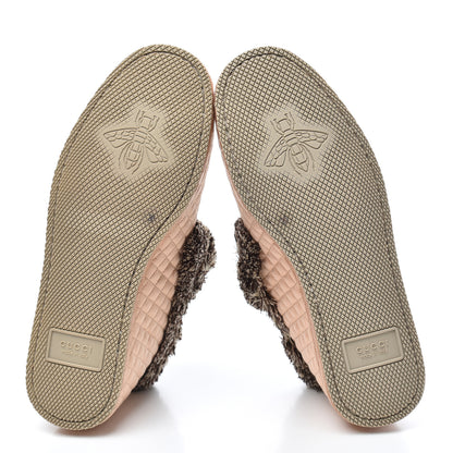 Gucci Satin Quilted Womens Fria Horsebit Loafers 36 Apricot Beige 5 of 9