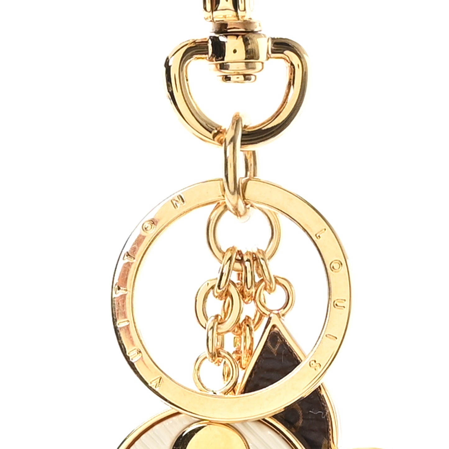 Metal Monogram Epi Spring Street Bag Charm Key Holder Gold