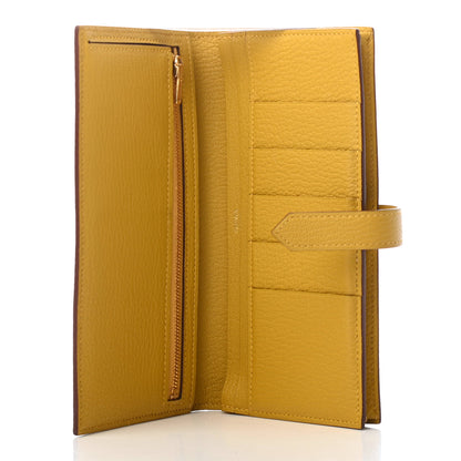 Hermes Chevre Mysore Bearn Gusset Wallet Jaune Ambre 5 of 7