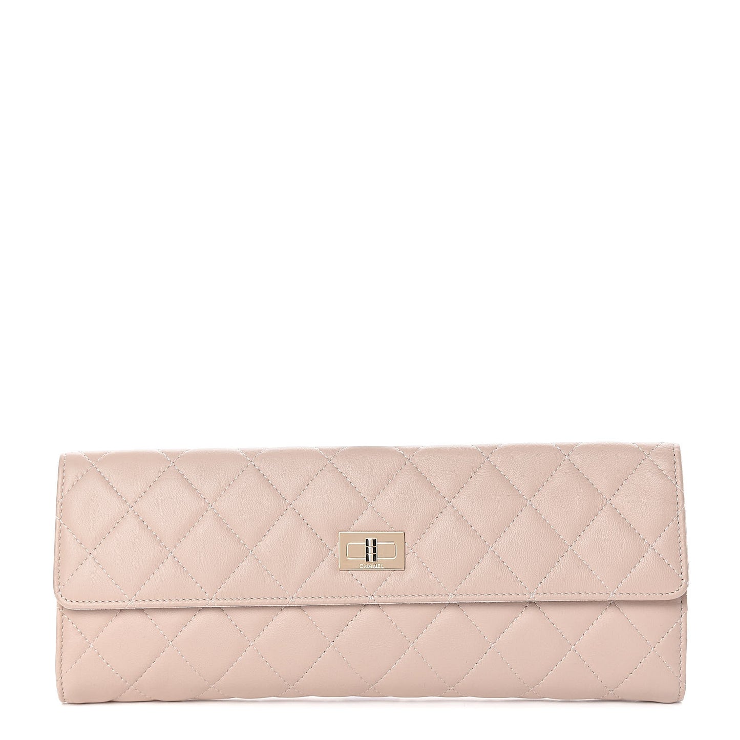 Lambskin Quilted Reissue Tri Fold Jewelry Case Light Beige
