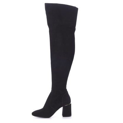 Louis Vuitton Suede Skyline Thigh High Boots 37.5 Black 1 of 9