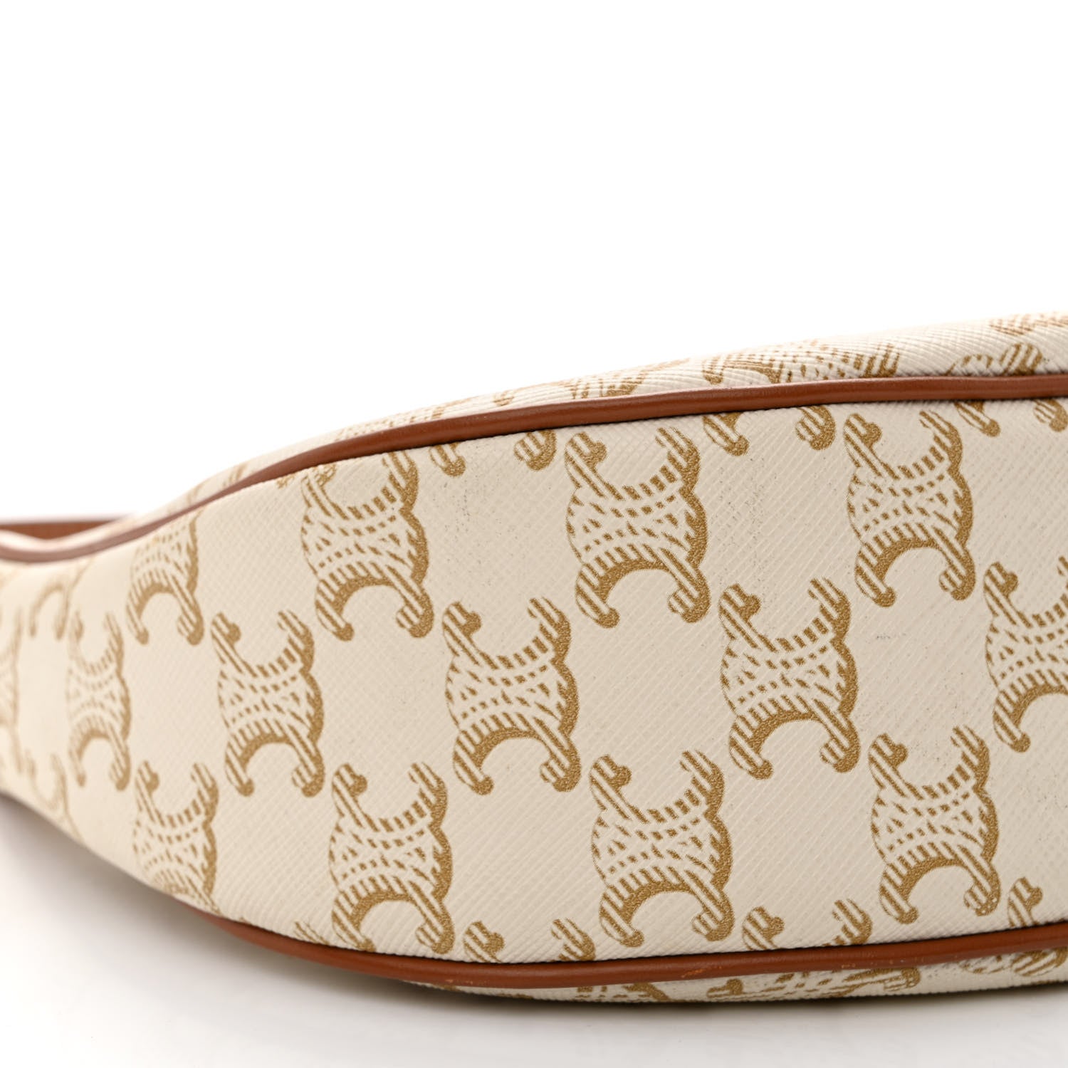Celine Canvas Calfskin Ava Triomphe Shoulder Bag White 10 of 15