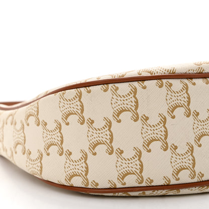 Celine Canvas Calfskin Ava Triomphe Shoulder Bag White 10 of 15