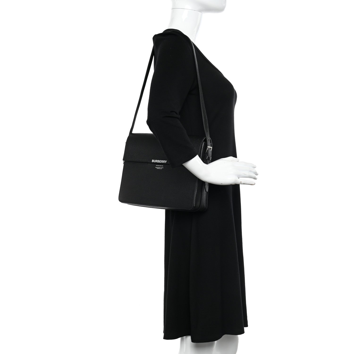 Burberry Grained Calfskin Large Grace Bag Black 2 of 12
