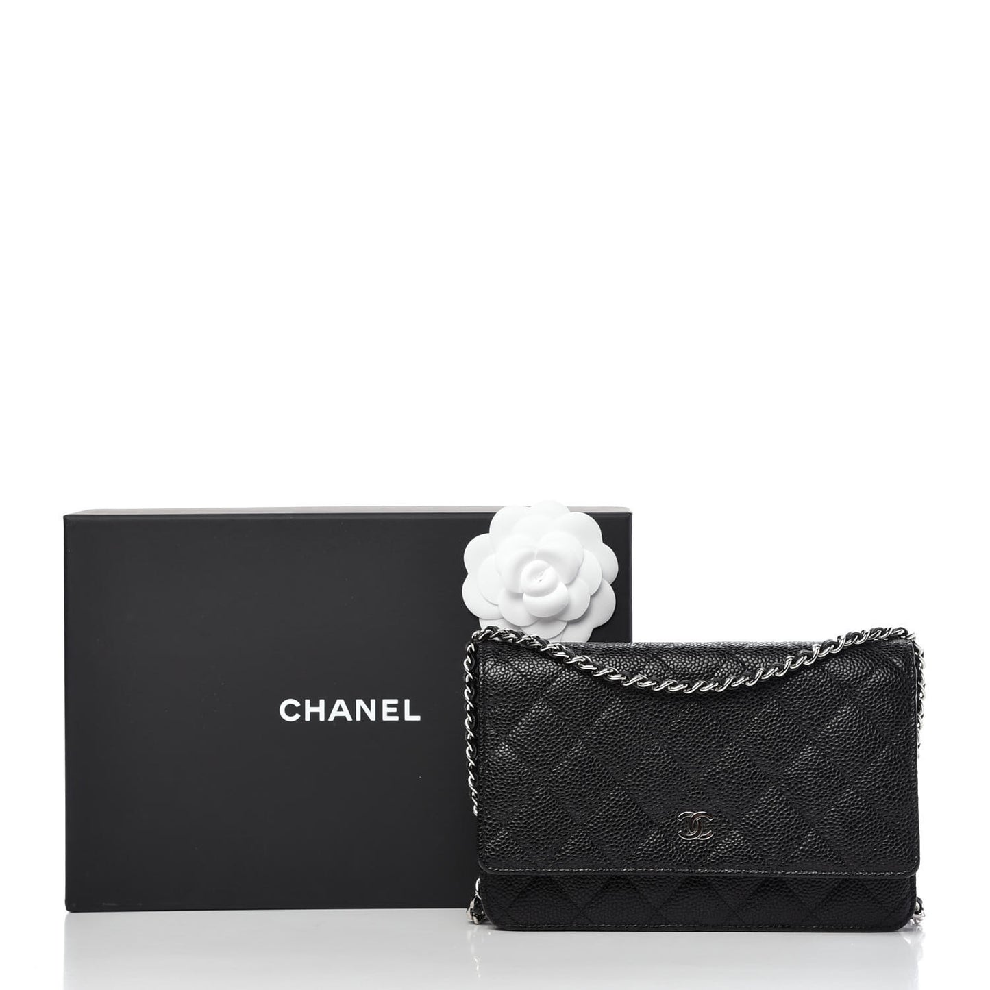 Caviar Quilted Wallet On Chain WOC Black
