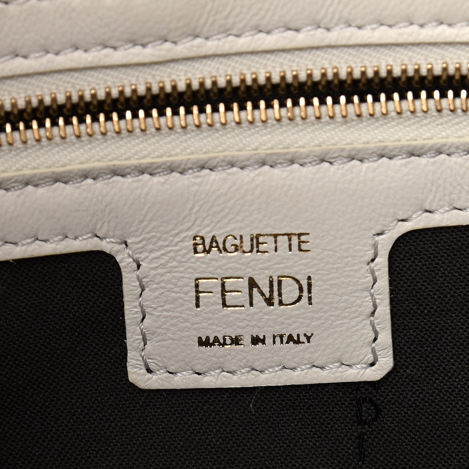 Fendi Nappa FF 1974 Embossed Baguette White 6 of 9