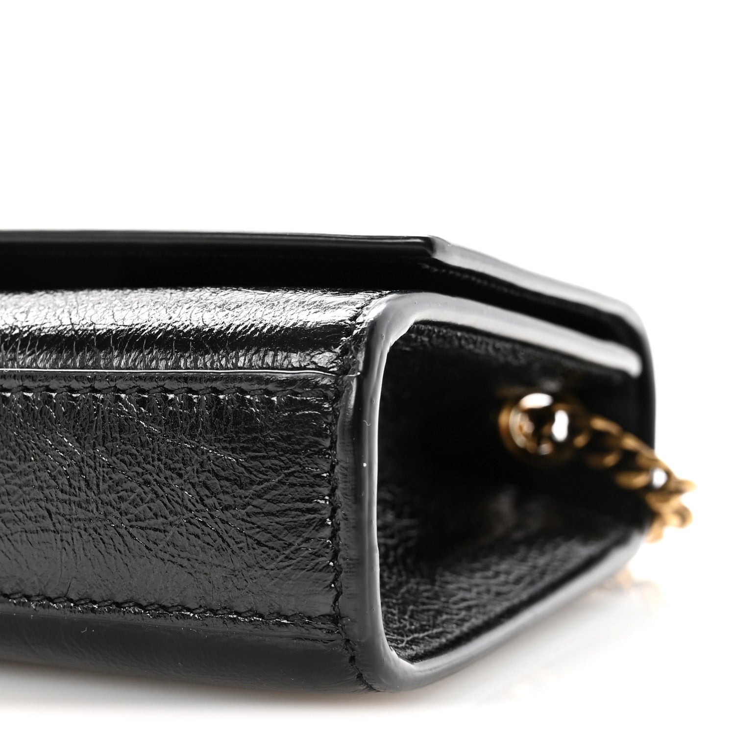 Saint Laurent Crinkled Calfskin Small Monogram Kate Satchel Black 9 of 9