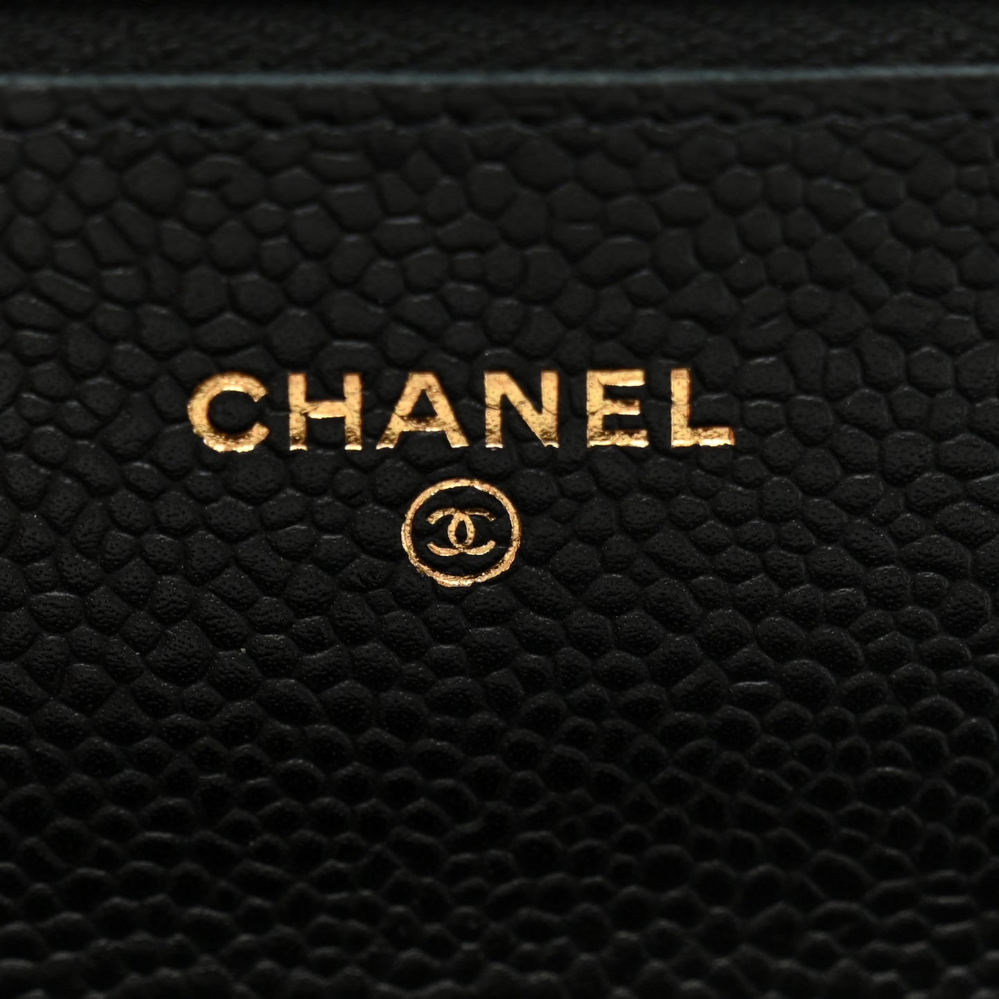 Caviar Quilted Wallet On Chain Black