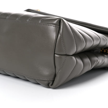 Saint Laurent Calfskin Y Quilted Monogram Medium Loulou Chain Satchel Asphalt 9 of 12