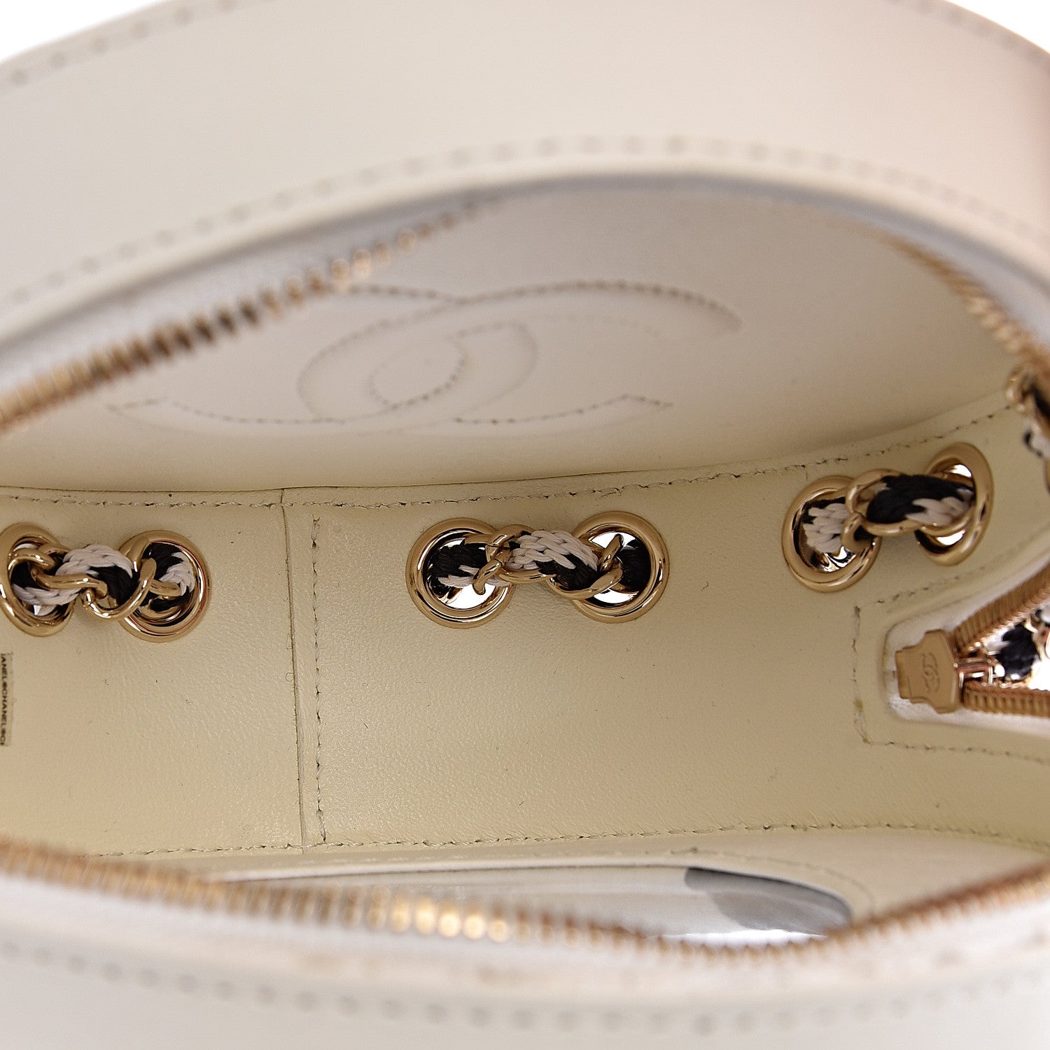Chanel Lambskin Coco Lifesaver Round Bag Black White 5 of 11