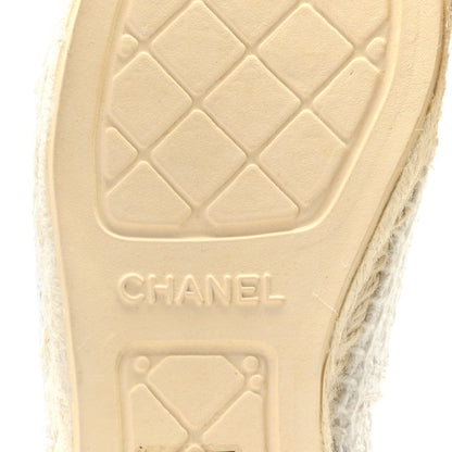 Chanel Tweed Calfskin CC Espadrilles 39 White 38 White 9 of 14