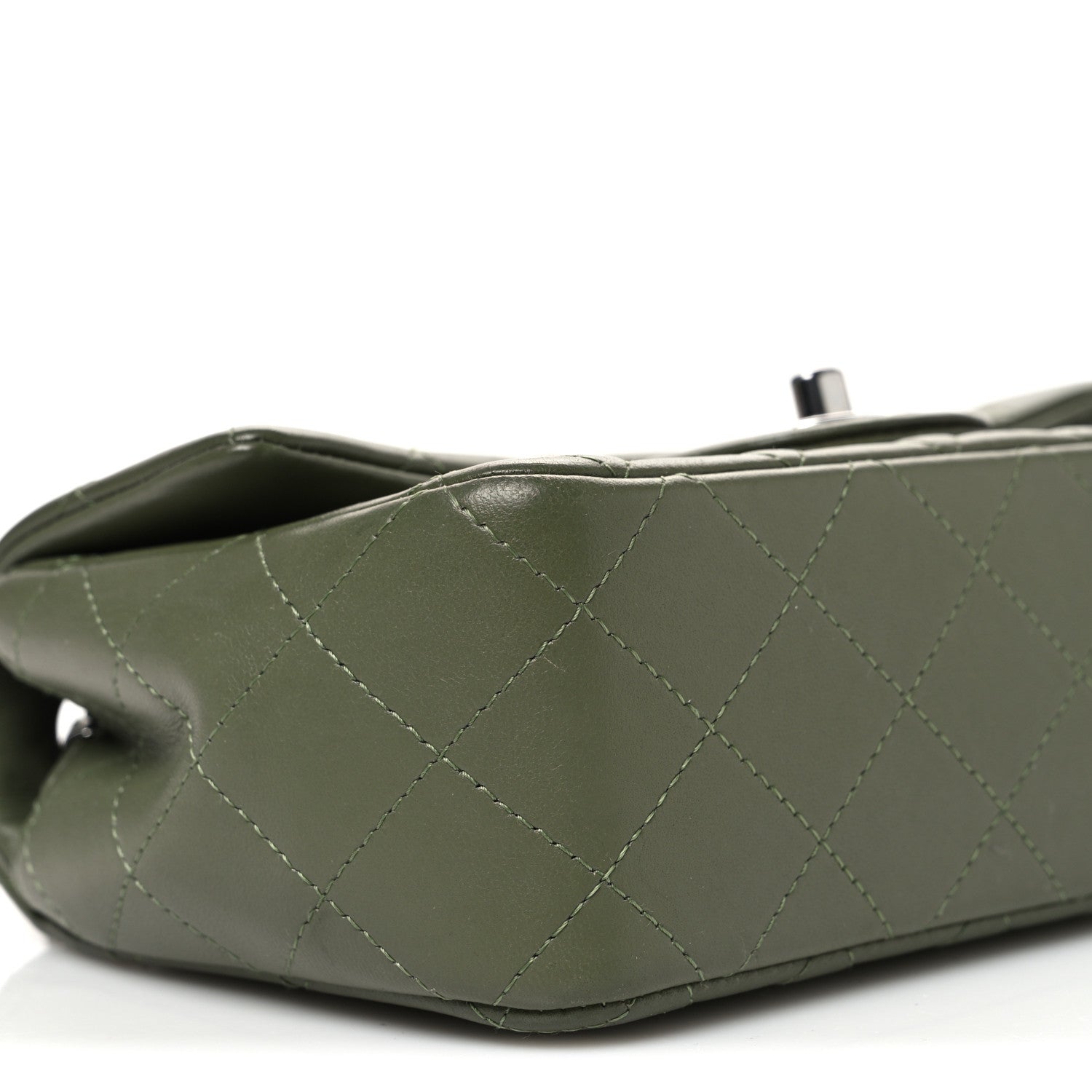 Chanel Lambskin Quilted Mini Rectangular Flap Green 9 of 11